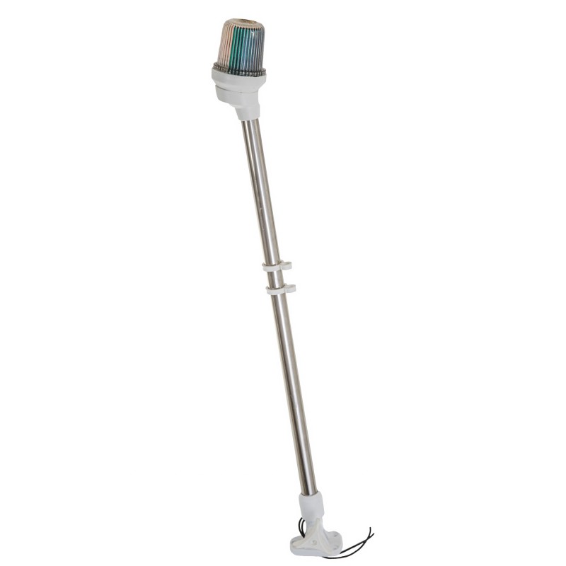 Lampa nawigacyjna na maszcie 64 CM trójsektorowa - 12V obudowa biała składana