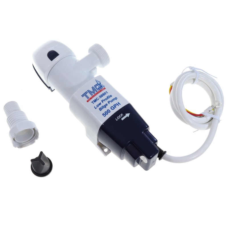 Pompa zęzowa 12V 500GPH D20/25MM low profile 32L/MIN automat — zdjęcie 4