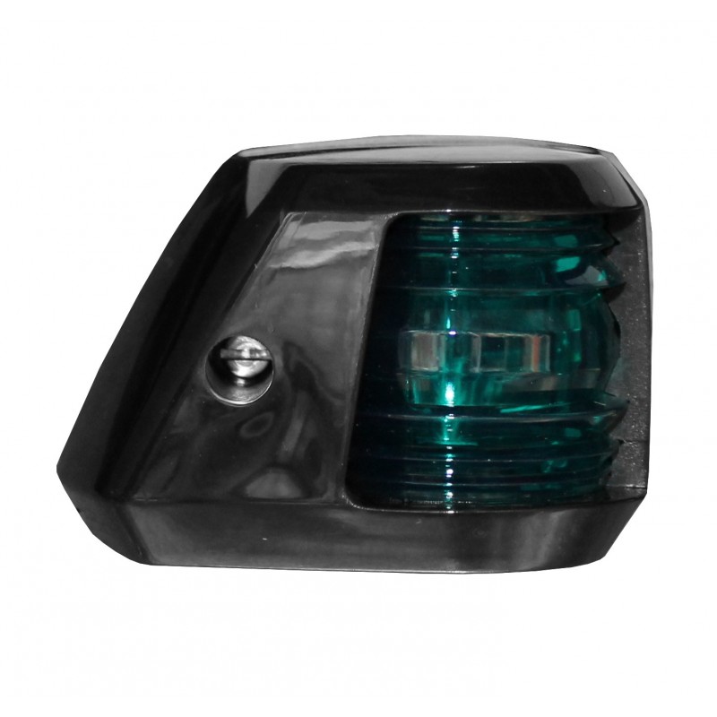 LAMPA NAWIGACYJNA BURTOWA ZIELONA DO 12m - 12V FAROS OBUDOWA CZARNA (W)