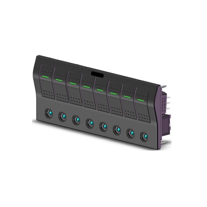 Panel elektryczny wodoszczelny IP68, 12/24V, 8 rocker switch LED — zdjęcie 2