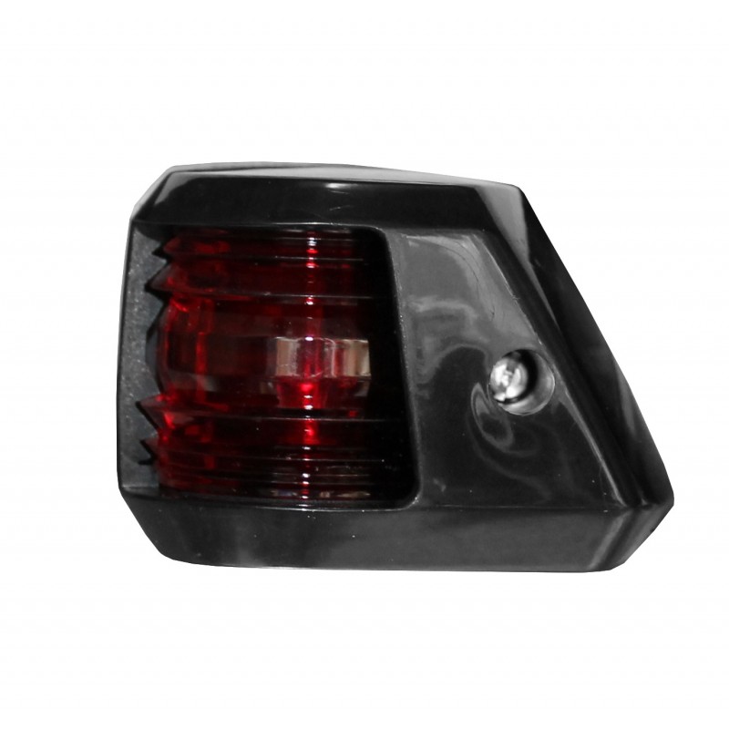 LAMPA NAWIGACYJNA BURTOWA CZERWONA DO 12m - 12V FAROS OBUDOWA CZARNA (W)