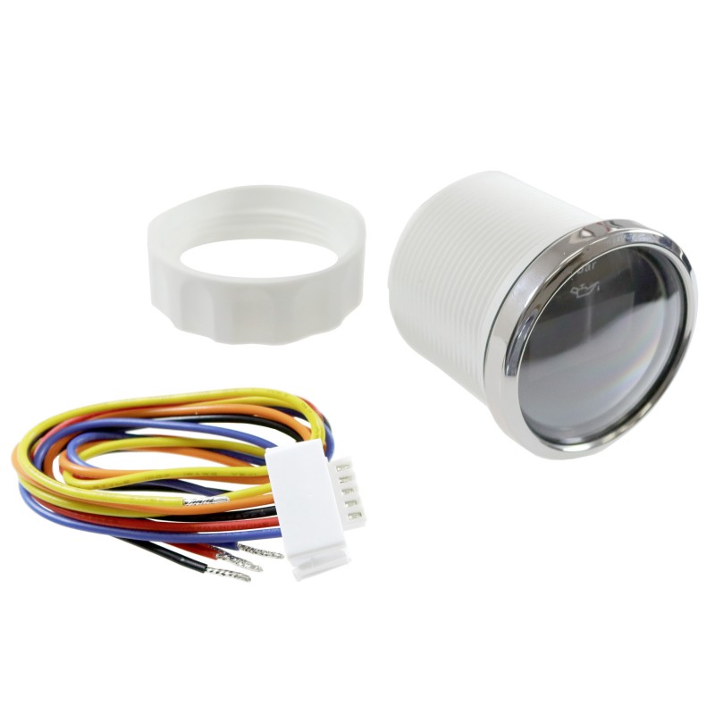 Zegar ciśnienia oleju 0-10 bar, D52MM, czarny-ss, seria V, bezel SS — zdjęcie 2