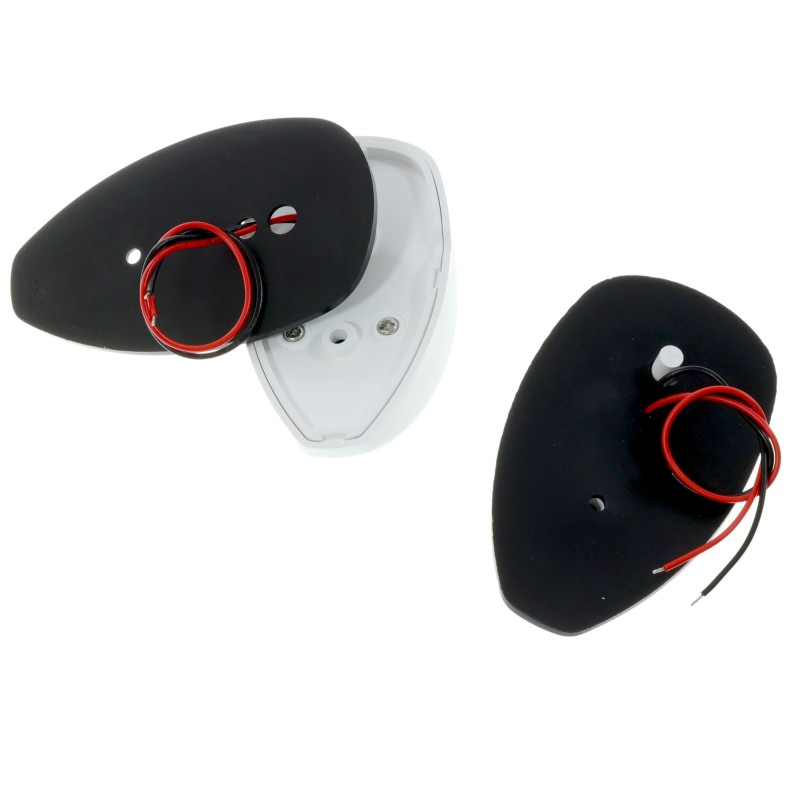 Zestaw lamp nawigacyjnych burtowych czerwona i zielona LED - 12/24V obudowa biała — zdjęcie 3