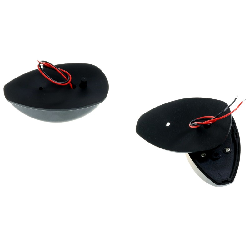 Zestaw lamp nawigacyjnych burtowych czerwona i zielona LED - 12/24V obudowa czarna — zdjęcie 3