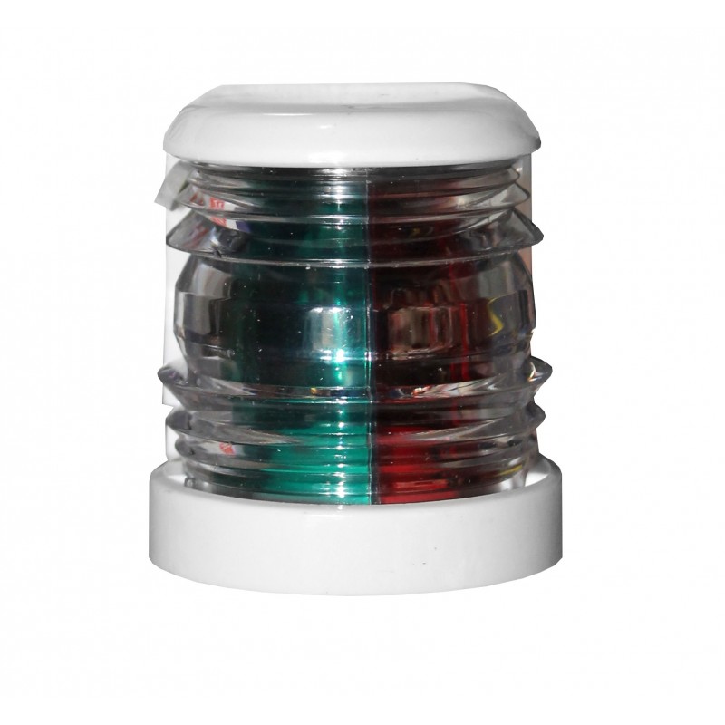 LAMPA NAWIGACYJNA DZIOBOWA DWUSEKTOROWA DO 12m - 12V FAROS OBUDOWA BIAŁA (X)
