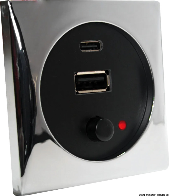 Port USB 5 V chromowany