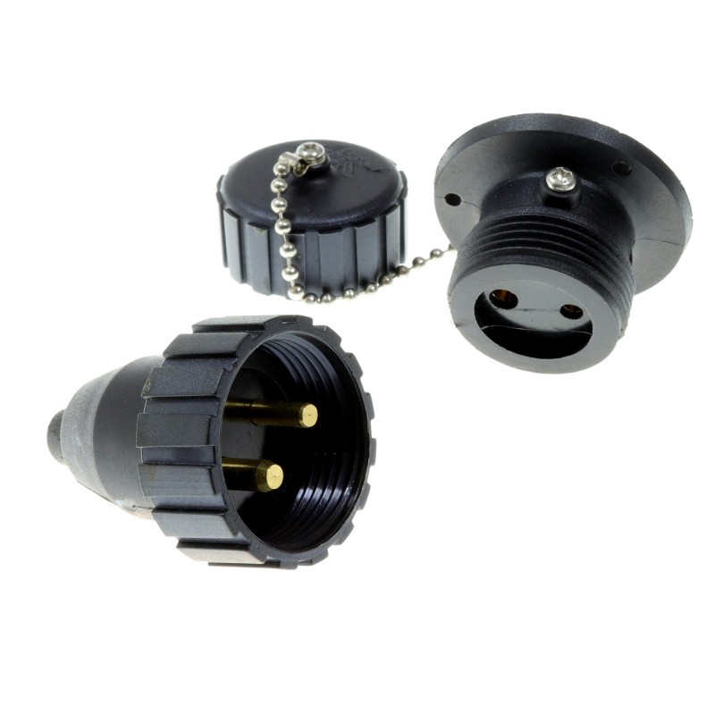 Gniazdo i wtyczka elektryczne pionowe 12/24V, 2 pin, 3A — zdjęcie 3
