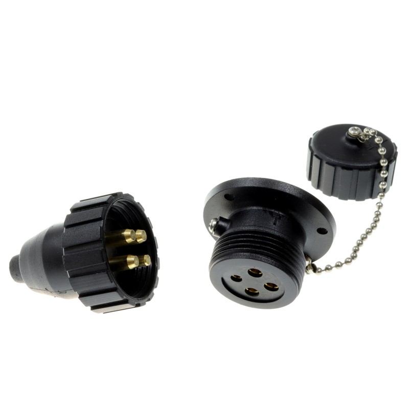 Gniazdo i wtyczka elektryczne pionowe 12/24V, 4 pin, 3A — zdjęcie 3