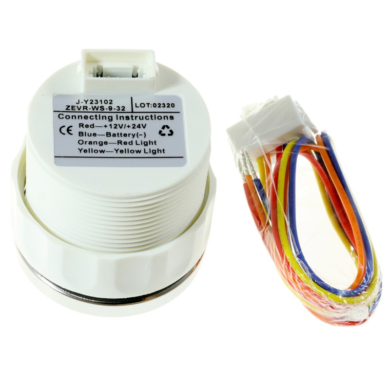 Zegar woltomierz cyfrowy 9-32V, D52MM, biały, seria V, bezel SS — zdjęcie 2