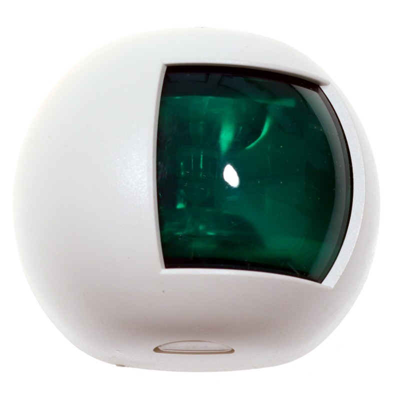Lampa nawigacyjna burtowa zielona LED - 12/24V orsa pro, obudowa biała — zdjęcie 2