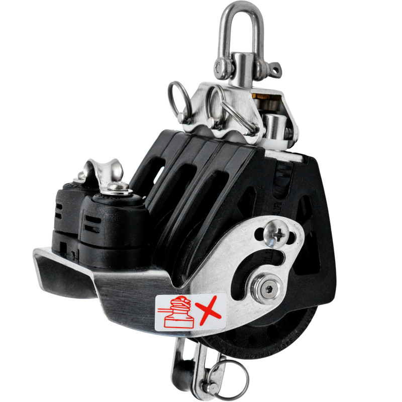 BLOK SYNCHRO 50 POTRÓJNY Z KNAGĄ 6-10MM CZARNY