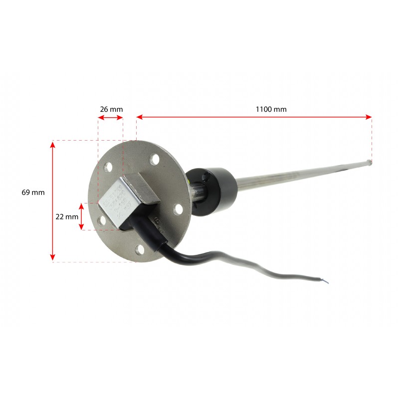 Czujnik poziomu paliwa i wody S5 0-190 ohm 1100 MM - przykręcany — zdjęcie 5