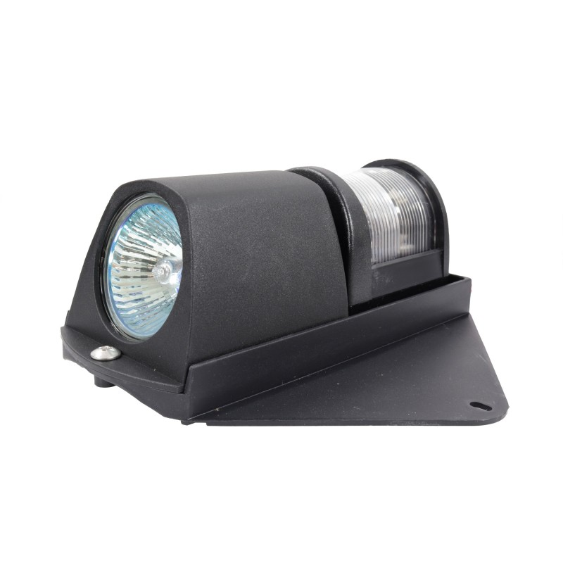 Lampa nawigacyjna zespolona masztowa silnikowa z oświetleniem pokładu - 12V obudowa czarna — zdjęcie 2