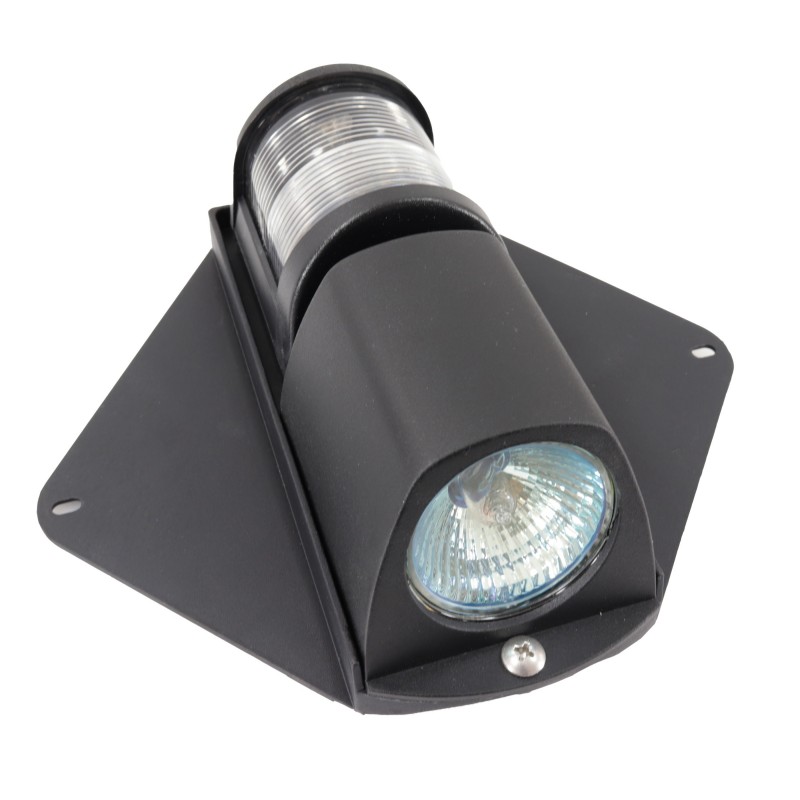 Lampa nawigacyjna zespolona masztowa silnikowa z oświetleniem pokładu - 12V obudowa czarna — zdjęcie 4
