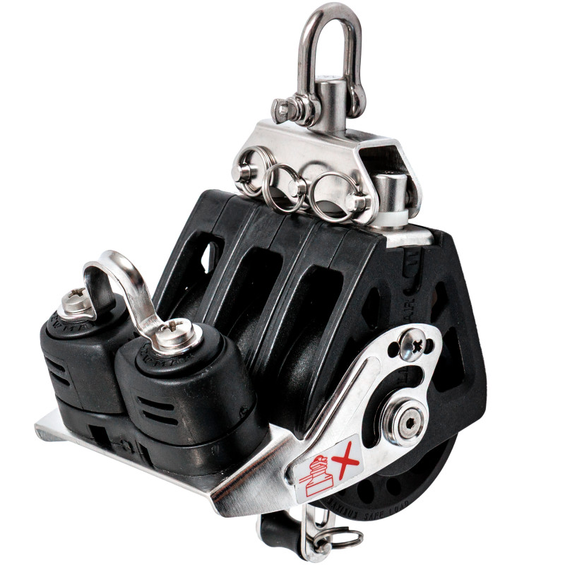 BLOK SYNCHRO 60 POTRÓJNY Z KNAGĄ 8-10MM CZARNY (F)