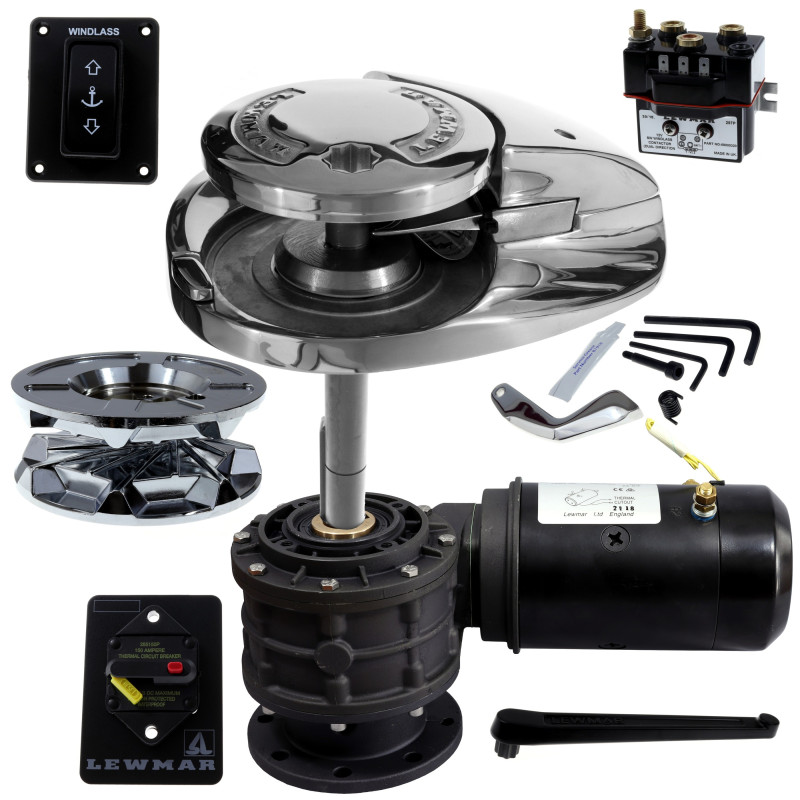 Winda kotwiczna lewmar V4, 12V, 1600W, łańcuch 8MM, komplet — zdjęcie 2