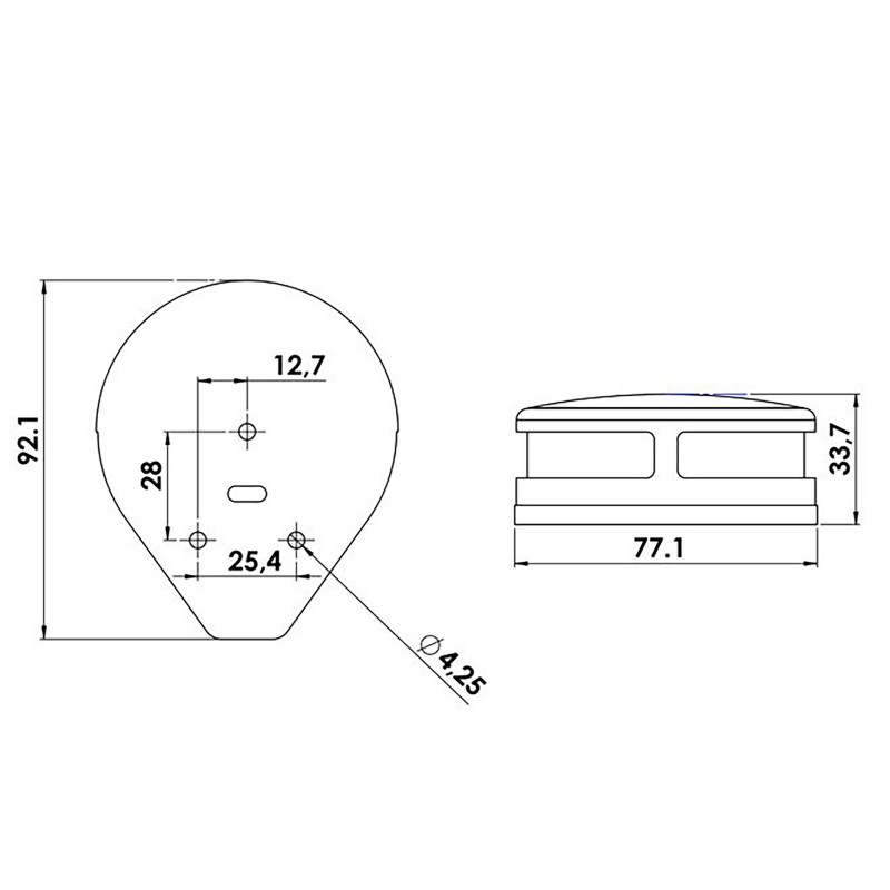 Lampa nawigacyjna dziobowa dwusektorowa LED - 12V obudowa biała (X) — zdjęcie 3