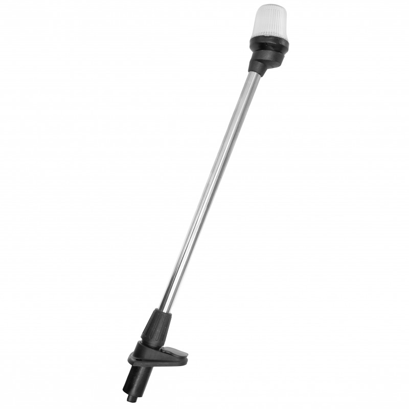 Lampa nawigacyjna na maszcie 54 CM biała 360 kotwiczne - 12V obudowa czarna z gniazdem — zdjęcie 2