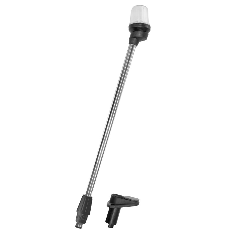 Lampa nawigacyjna na maszcie 54 CM biała 360 kotwiczne - 12V obudowa czarna z gniazdem — zdjęcie 3