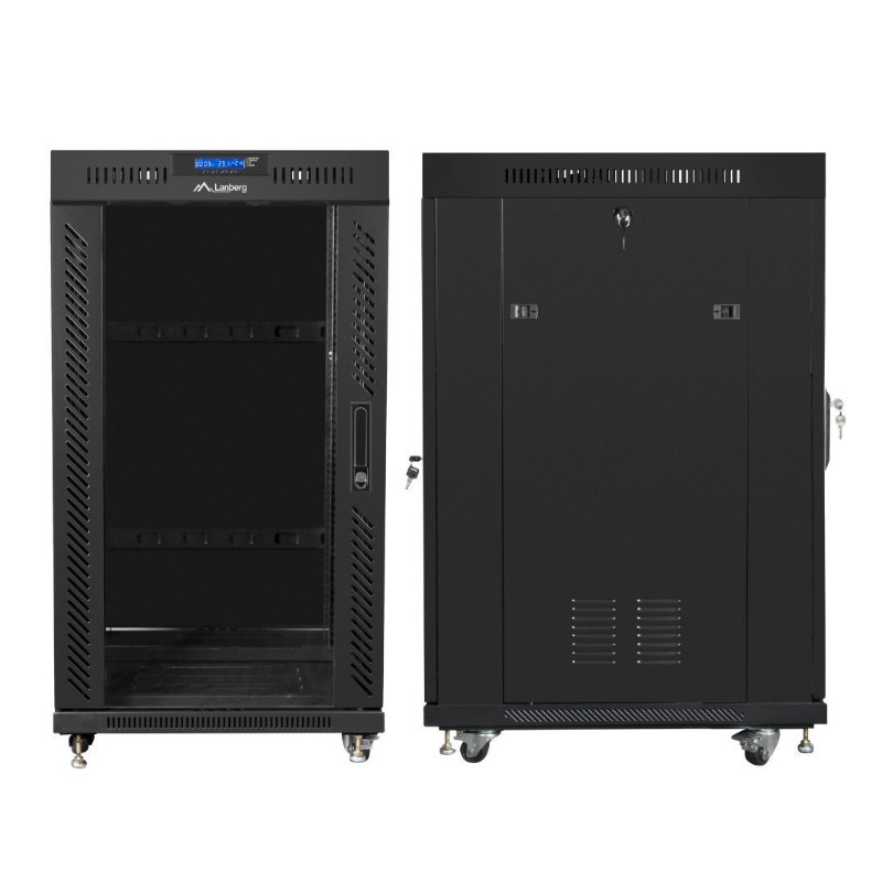Szafa Rack Lanberg 19" 37U FF01-6637-23BL V2 z termostatem — zdjęcie 2