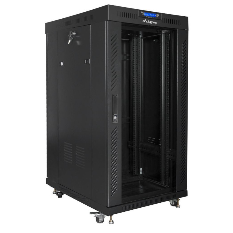 Szafa Rack Lanberg 19" 37U FF01-6637-23BL V2 z termostatem — zdjęcie 3