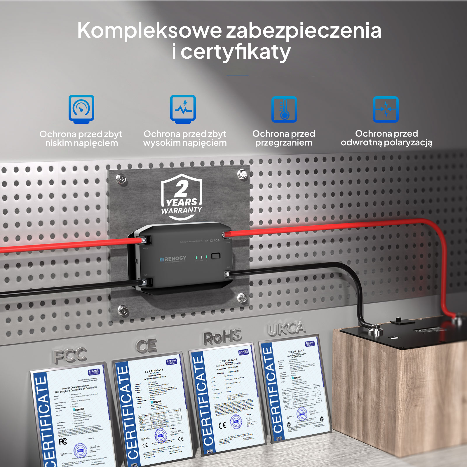 Ładowarka DC-DC Renogy 40A 12V (RBC40D1U-G3) — zdjęcie 5
