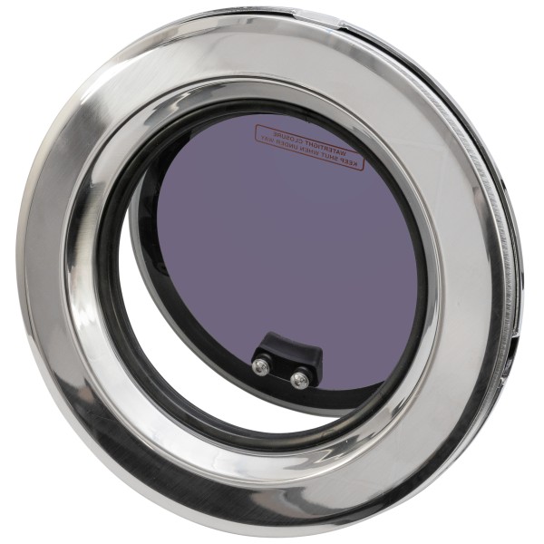 OKNO STAINLESS STEEL ROUND - OTWIERANE - SREBRNA RAMKA - 250MM - GREY