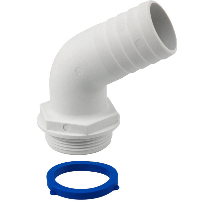 ZŁĄCZKA DO ZBIORNIKA 120 DEG GWINT 1 1/2' WĄŻ 38MM MALE
