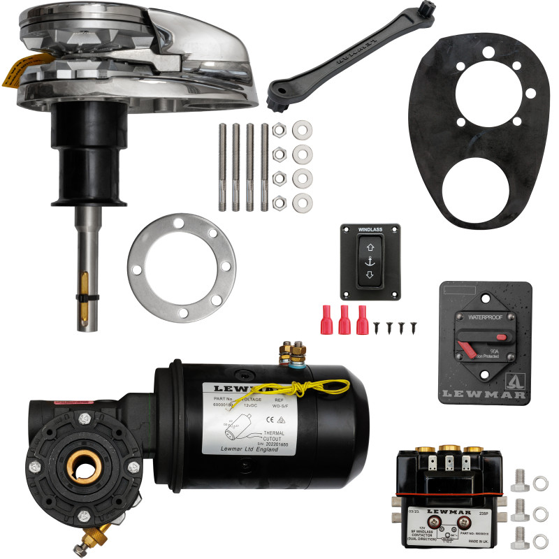 WINDA KOTWICZNA LEWMAR V1, 12V, 700W, ŁAŃCUCH 8MM, KOMPLET