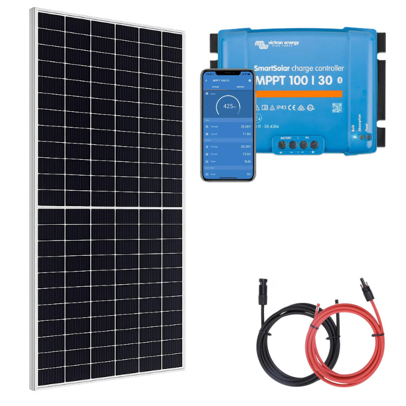 Zestaw do kampera panel sztywny 455W, regulator ładowania 30A MPPT