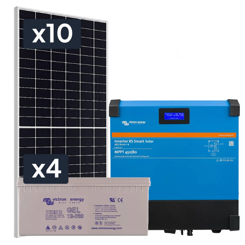 Elektrownia słoneczna 4550W z akumulatorem - zasilanie 230V moc 4500W + MPPT