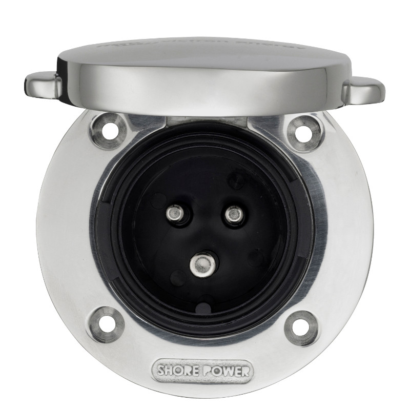 Power Inlet 16A stainless steel with cover — zdjęcie 3