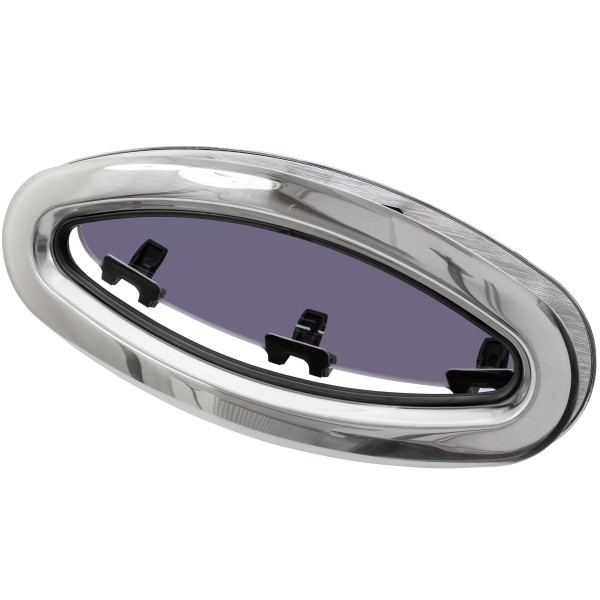 OKNO STAINLESS STEEL ROZMIAR SS8 - OTWIERANE - SREBRNA RAMKA - 196MMX452MM