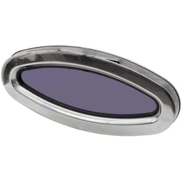 OKNO STAINLESS STEEL ROZMIAR SS8 - NIEOTWIERANE - SREBRNA RAMKA - 196MMX452MM