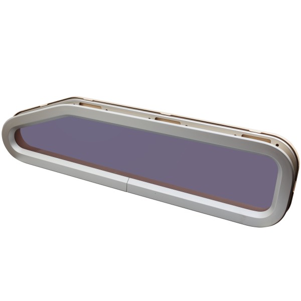 * OKNO STANDARD ST4L (45) - NIEOTWIERANE - KREMOWA RAMKA - 195MMX708MM