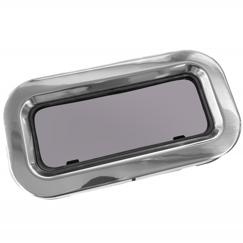 OKNO STAINLESS STEEL ROZMIAR SS1 - OTWIERANE - BIAŁA RAMKA - 191MMX367MM