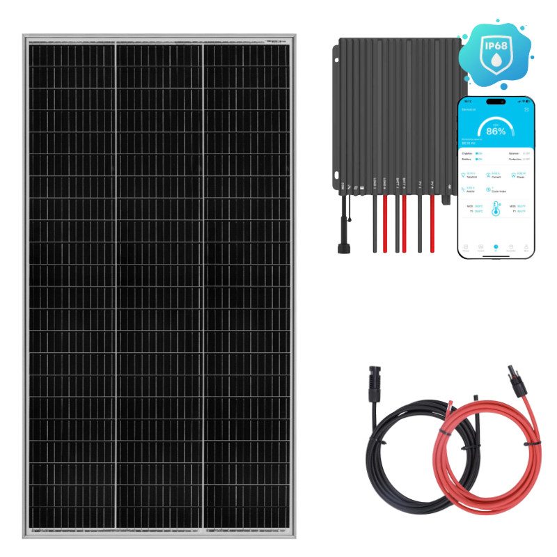 Zestaw solarny na łódź 180W z wodoodpornym regulatorem IP68 MPPT