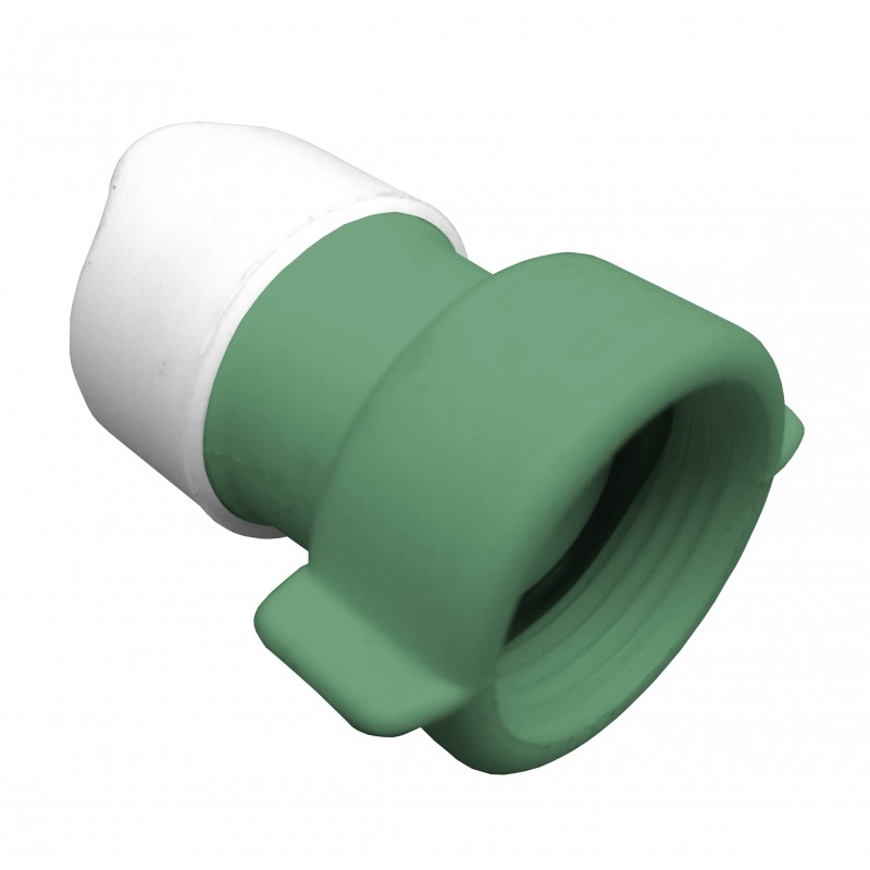 ZŁĄCZKA ADAPTER F 1/2 BSP - F WĄŻ 15MM WHALE, BIAŁO-ZIELONA, KRÓTKIE SKRZYDEŁKA