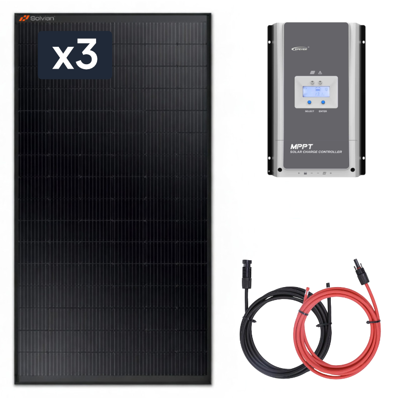 Panel słoneczny 3x435W z regulatorem ładowania 100A MPPT 12V