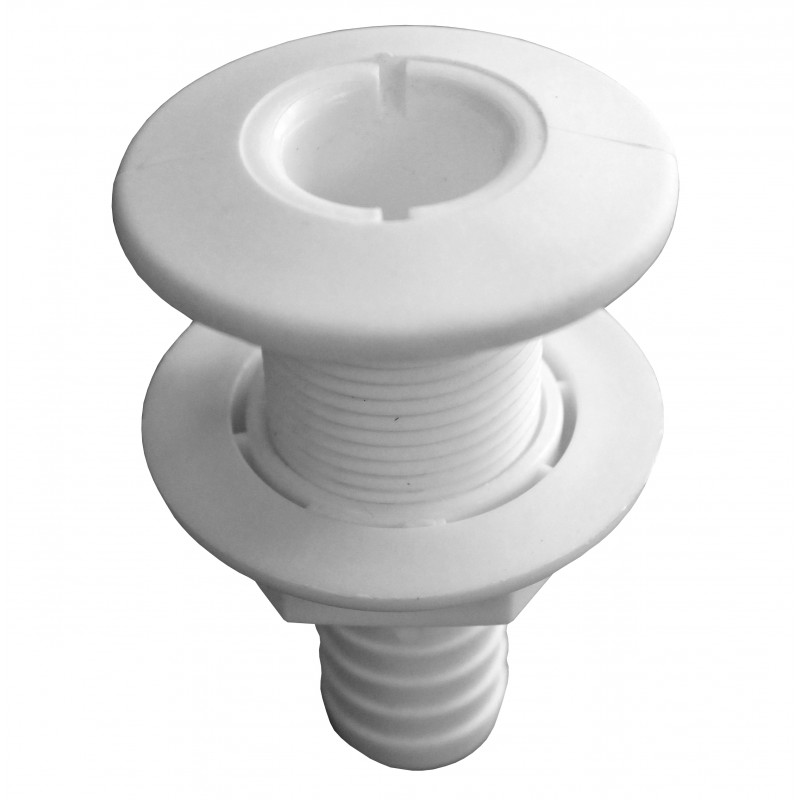 PRZEJŚCIE BURTOWE L83MM, TWORZYWO, BIAŁE, GWINT 3/4" KRÓCIEC 19MM