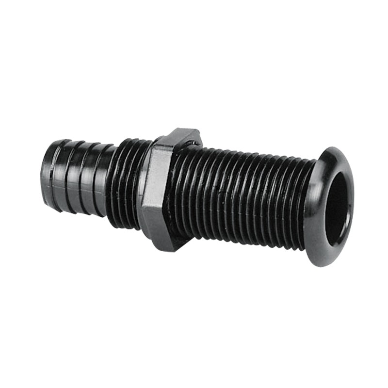 PRZEJŚCIE BURTOWE L100MM, TWORZYWO, CZARNE, GWINT 7/8" KRÓCIEC 25MM