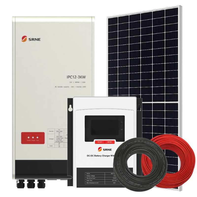 Zestaw solarny 455 W do kampera – ładowanie dwóch akumulatorów i zasilanie z alternatora