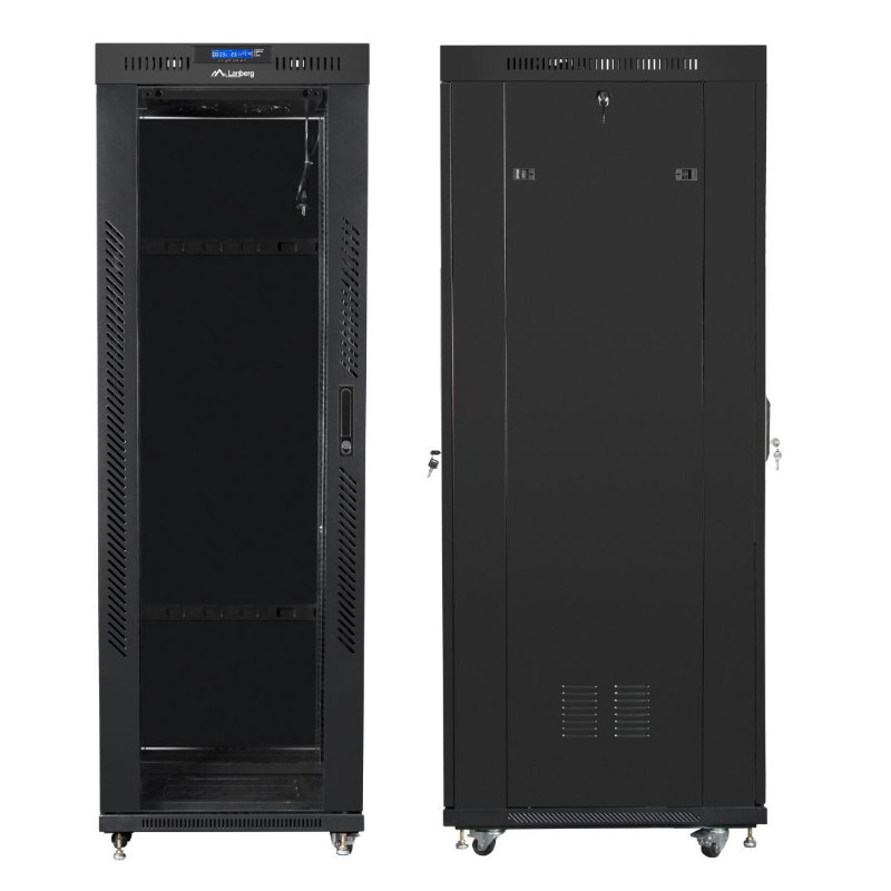 Szafa Rack Lanberg 19” 37U FF01-6837-12BL V2 z termostatem — zdjęcie 2