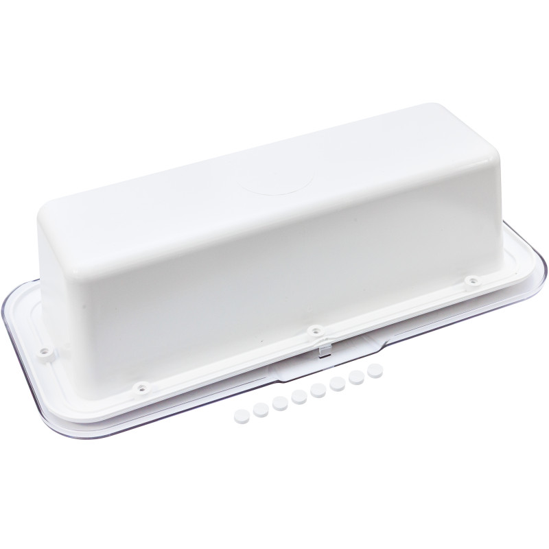 POJEMNIK NA GAŚNICĘ 1KG BIAŁY 430x196x125MM Z POKRYWA TRANSPARENTNA — zdjęcie 2