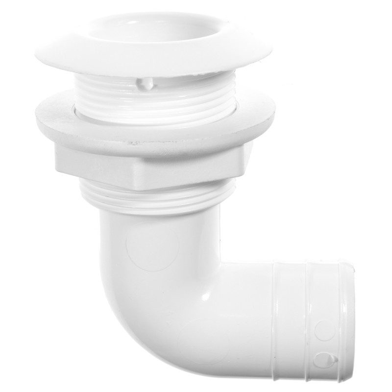 Przejście burtowe kątowe 90DEG L115MM, tworzywo, białe, gwint 1 1/2" króciec 38MM — zdjęcie 3