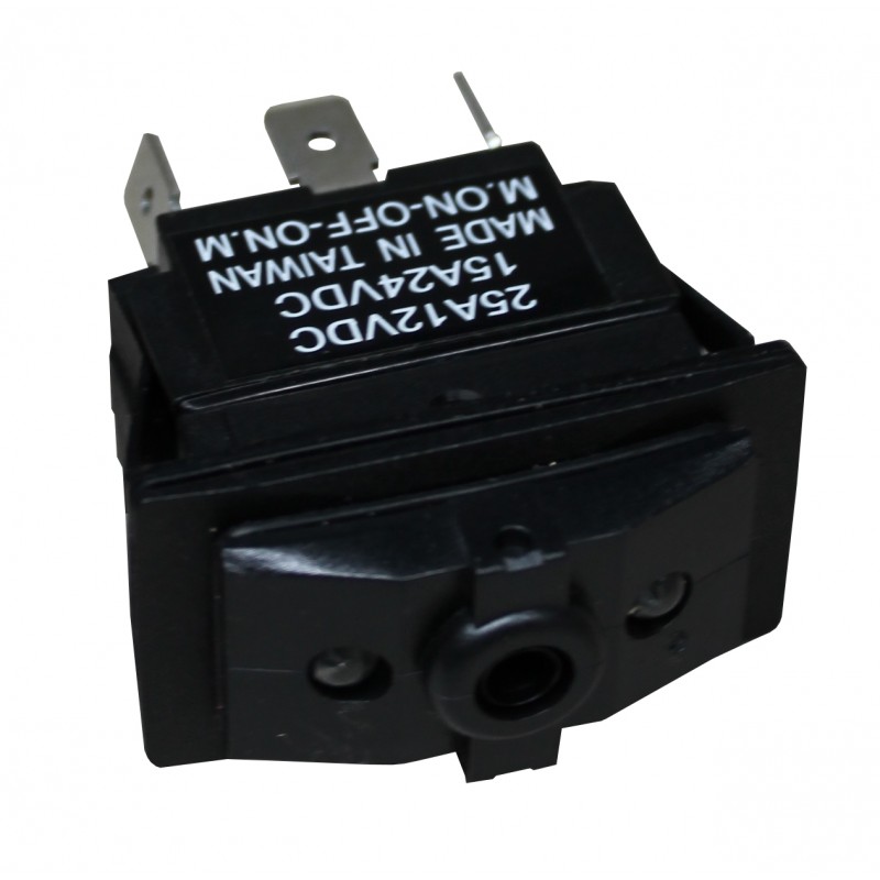 WŁĄCZNIK ROCKER 6 PIN (ON)-OFF-(ON), DPDT, 2 LED