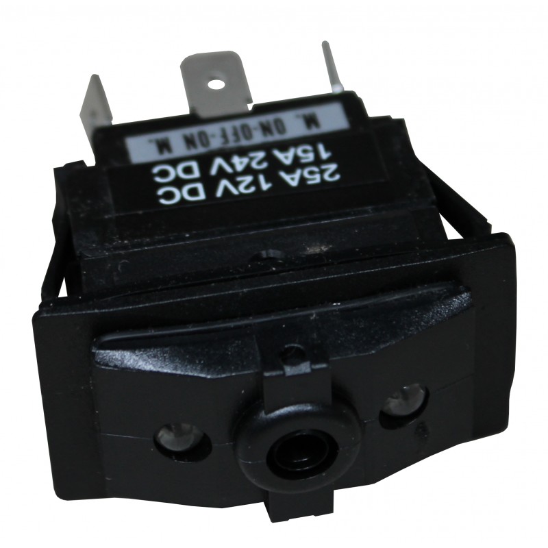 WŁĄCZNIK ROCKER 4 PIN (ON)-OFF-(ON), SPDT, 2 LED