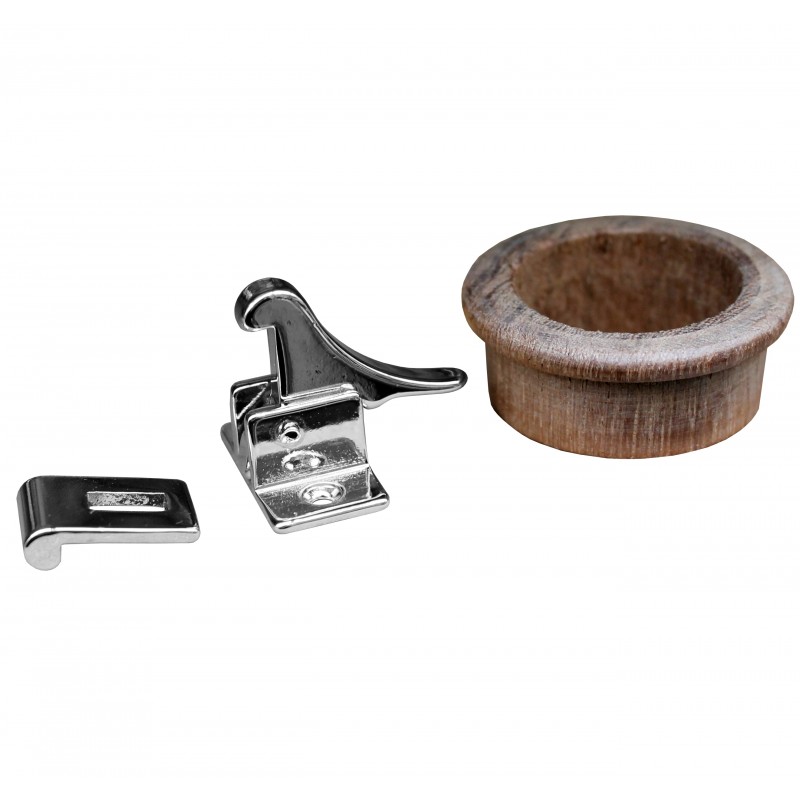ZATRZASK/KOGUCIK, D43MM, TEAK, CHROME BRASS