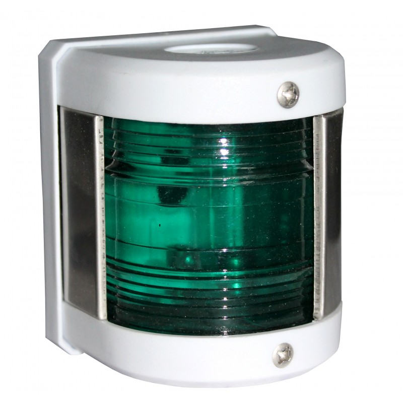 Lampa nawigacyjna burtowa zielona - 12V obudowa biała (X) — zdjęcie 2