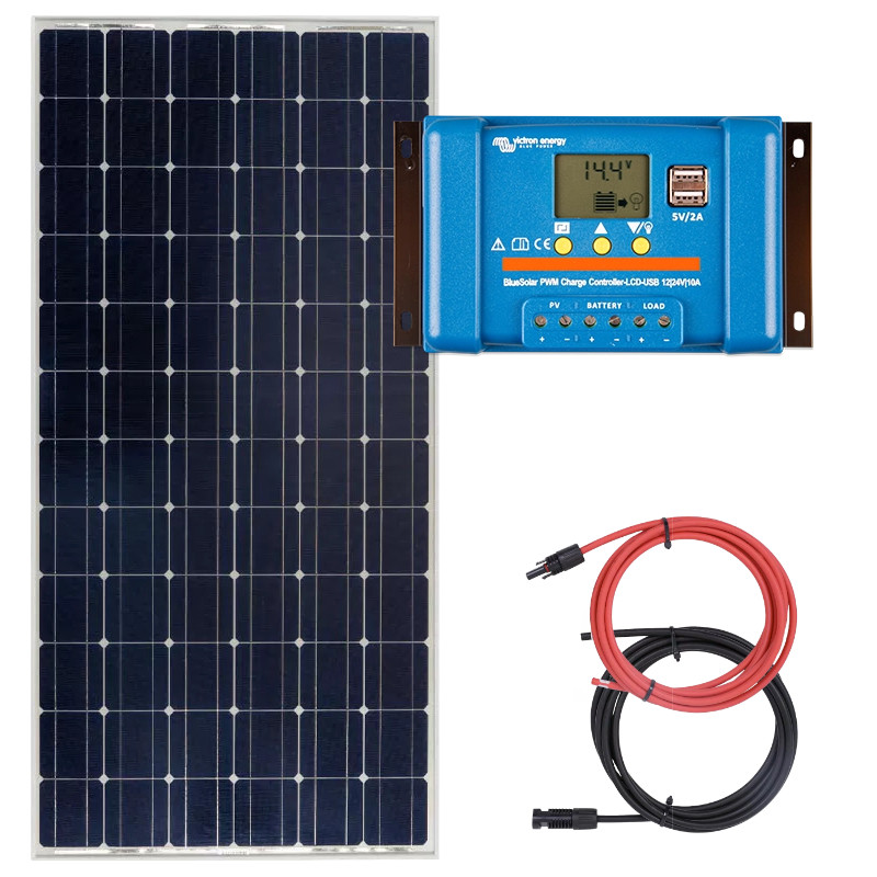 Zestaw do kampera panel sztywny 190W, regulator ładowania 10A
